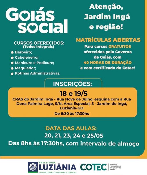 Você está visualizando atualmente Goiás Social – Jardim Ingá e Região