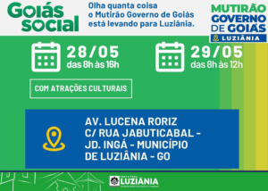 Read more about the article GRANDE MUTIRÃO de serviços e benfeitorias realizado pelo Governo de Goiás em parceria com a Prefeitura de Luziânia.