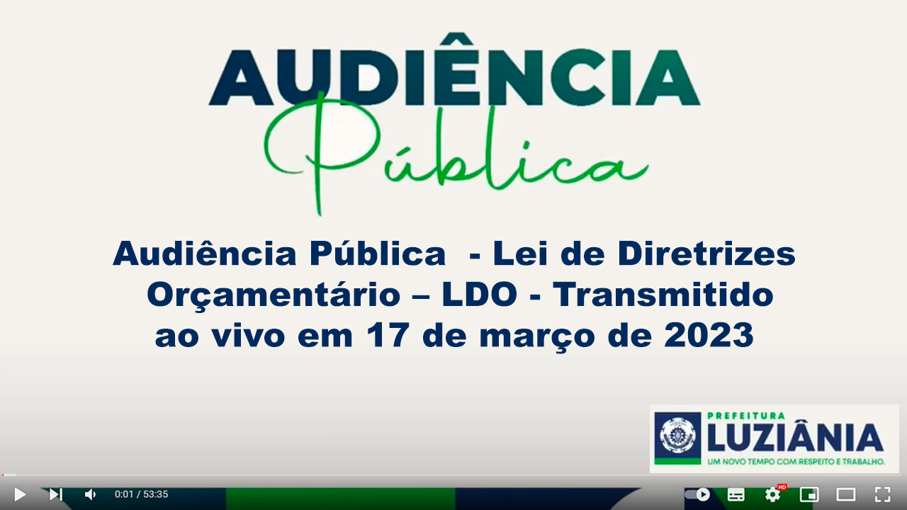 Audiência Pública  – Lei de Diretrizes Orçamentárias – LDO