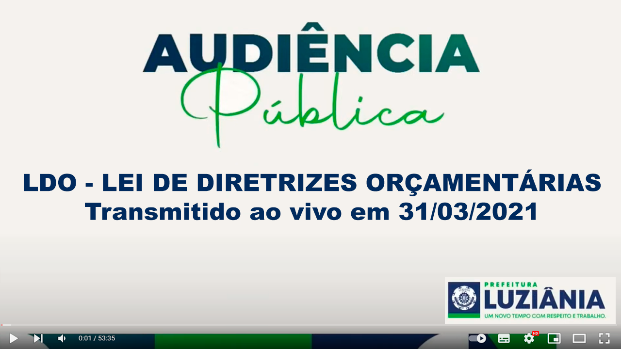 Você está visualizando atualmente Audiências Pública – LDO – LEI DE DIRETRIZES ORÇAMENTÁRIAS