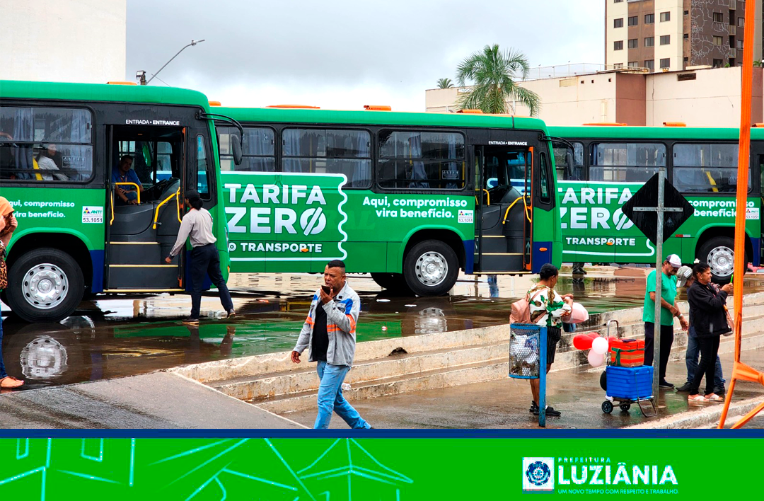 PROGRAMA TARIFA ZERO NO TRANSPORTE PÚBLICO JÁ ESTÁ EM FUNCIONAMENTO EM LUZIÂNIA
